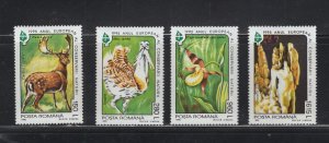 Romania  #4013-16 (1995 Nature Conservation set) VFMNM CV $2.10