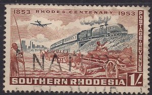 Southern Rhodesia 1953 QE2 1/-d Cecil Centenary Transport used SG 75 ( 1309 )