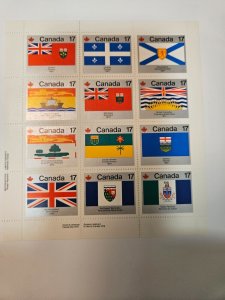 Canada 1979 Provincial & Territorial Flags, MNH Field Stock pane of 12, sc#832a