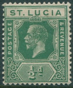 St Lucia 1912 SG78 ½d green KGV MH