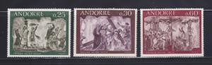 Andorra French 185-187 Set MH Art, Frescoes (D)