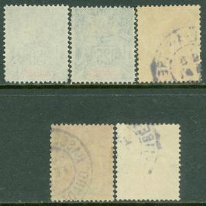 GUADELOUPE : 1900-01. Yvert #40-44 Used. Fresh & Very Fine. Catalog €160.00.