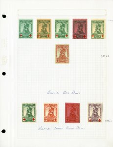 Belgium B25-32 All Color Proof Stamps