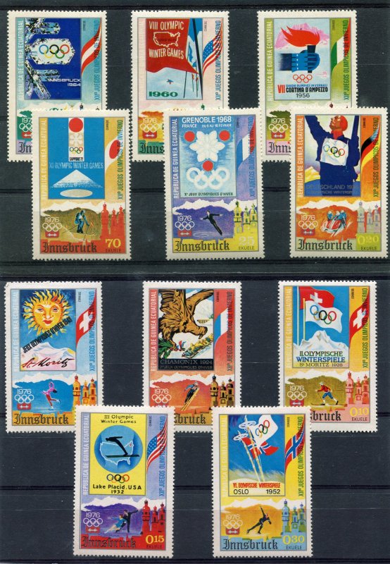 Equatorial Guinea 1976 WINTER OLYMPICS set 11v Perforated Mint (NH)