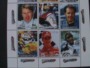 ​TURKMENISTAN-FOMULAR RACE CARS CHAMPIONSHIPS MNH SHEET-VERY FINE LAST ONE