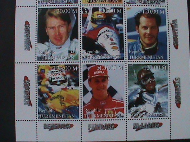 ​TURKMENISTAN-FOMULAR RACE CARS CHAMPIONSHIPS MNH SHEET-VERY FINE LAST ONE