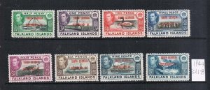 Falkland Islands Dependency 1944 Sc 3L1-8 set of 8 MH