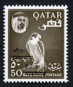 Qatar SG146 1966 50d on 50p Brown M/M Cat 85 pounds 