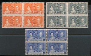 STRAITS SETTLEMENT 235-237 MINT F-VF NH KGVI CORONATION