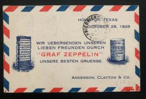 1928 New York USA Graf Zeppelin Advertising Postcard cover LZ 127 To Germany FFC