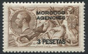 MOROCCO AGENCIES (SPANISH CURRENCY)-1926 3p on 2/6 Chocolate-Brown Sg 142 M/M