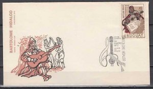 Uruguay, Scott cat. 820. Musician & Poet issue. First day cover. ^