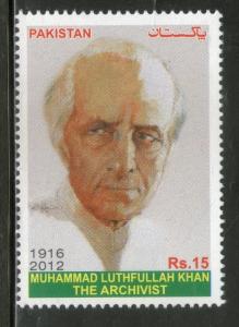 Pakistan 2012 Muhammad Luthfullah Khan the Archivist Famous People MNH # 5512