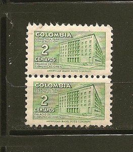 Colombia RA24 Postal Tax Pair MNH