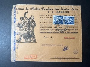 1942 Portugal Airmail Cover Lisbon to Mariestad Sweden J T Santos