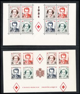 Monaco Stamps # 291b MNH VF Perf & Imperf 4 Blocks Scott Value $500.00