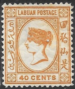 LABUAN SG47a 1893 40c BUFF-BROWN MTD MINT