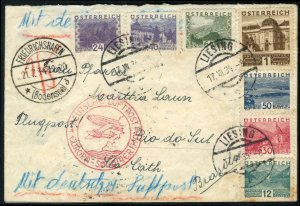 Austria, Zeppelin Flights, 1934 4th South America Flight, franked on both sides