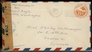 USA WWII APO Airmail Military Mail Cover 93797