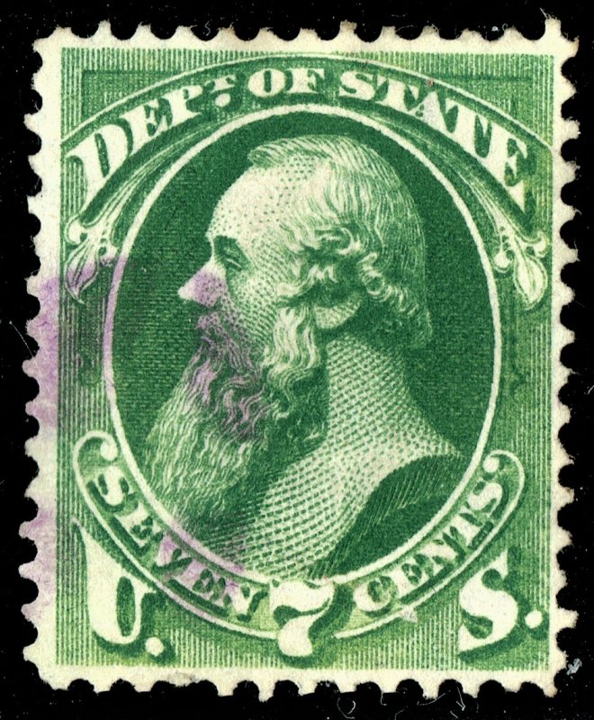 [0968] 1873 Scott#O61 used cv :$65 PURPLE FANCY CANCEL