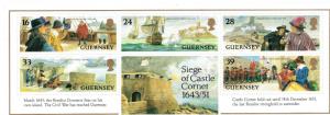 GUERNSEY SOUVENIR  SHEET 519a  SIEGE OF CASTLE CORNET, 1643 -1651