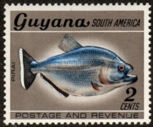 Guyana 40 - Mint-H - 2c Piranha (1969)