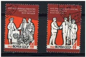 Russia 1963 - Scott 2796 & 2797 CTO - Equality & Brotherhood