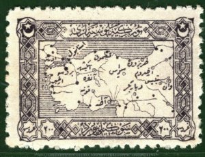 TURKEY IN ASIA Scott.88 200pi Ottoman Empire Map (1922) Mint MNH c$975 BLACK92