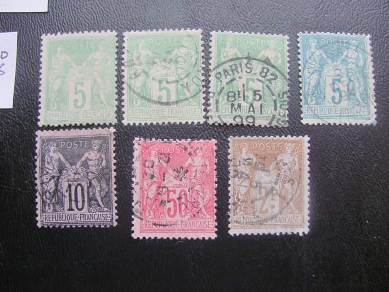 FRANCE 1898-1900 USED SC 104-108 SET VF $90 (235) NEW COLLECTION