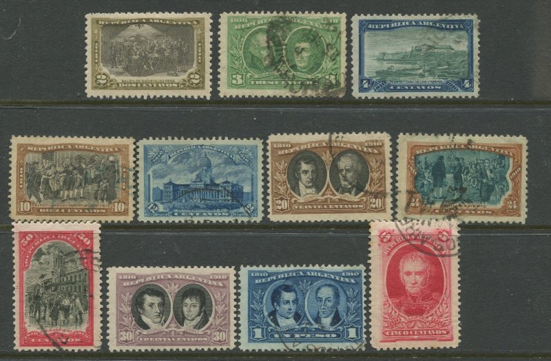 STAMP STATION PERTH Argentina #162-172 General Issue 1910 Used / MH