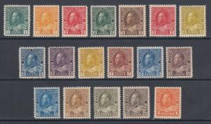 Canada Sc 104-122 MNH. 1911-1925 KGV Admiral definitives cplt, premium quality