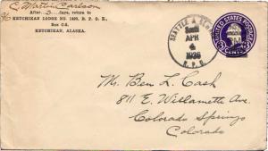 United States U.S. R.P.O.'s Seattle & Seward 1936 X-14-h  Postal Stationery E...