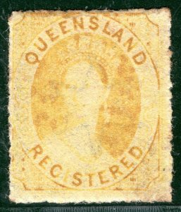Australia States QUEENSLAND QV Chalon SG.20 (6d) REGISTERED Mint c£120 GBLUE121