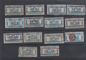 US Scott #RF23  Precancel 14 Different Company's Playing Cards Revenue Stamp