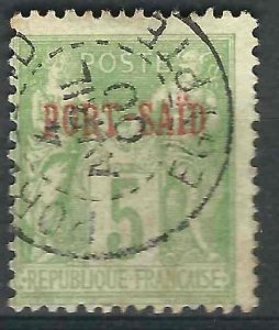 France Off Egypt Pt Said 5a Yv 6 Type II Used F/VF 1899 SCV $55.00