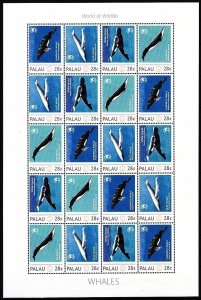 PALAU 2012 FAUNA World of Wildlife: Marine Mammals - Whales. MINI-SHEET, MNH