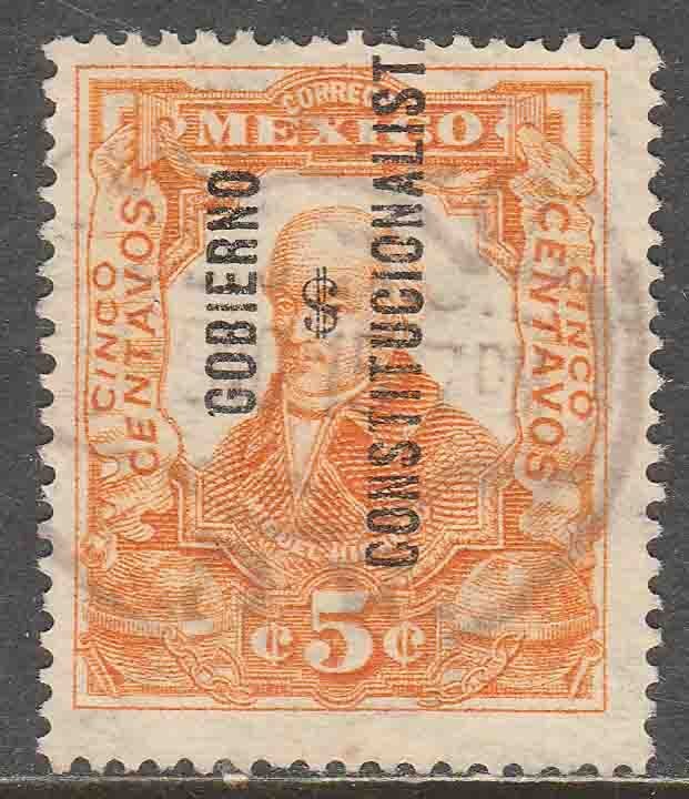 MEXICO 427, 5¢ REVOLUT OVPT GOBIERNO $ CONSTITUC. Used. F-VF. (295)