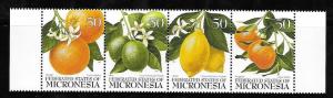 Micronesia 1996 Citrus Fruit Orange Lime Lemon strip MNH