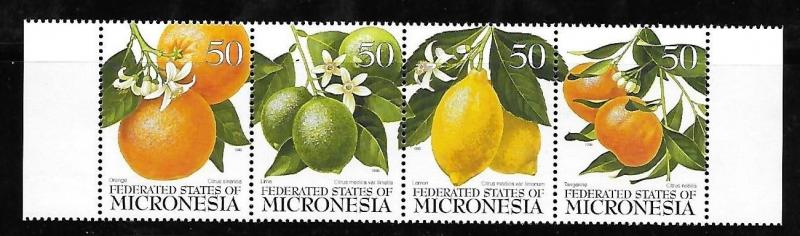 Micronesia 1996 Citrus Fruit Orange Lime Lemon strip MNH