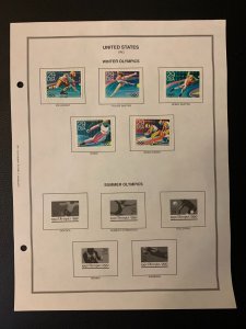 US 1992 winter Olympics stamp  new with album page