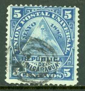 Nicaragua 1882 ABNC 5¢ w/ Target Cancel VFU L856