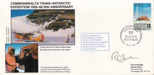 British Antarctic Territory FDC Sc 147 Signed Robert Swan Cachet Auster airpl...