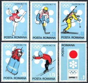 Romania 2294-2299,2300,MNH. Olympics Sapporo-1972.Figure skating,Hockey,Biathlon