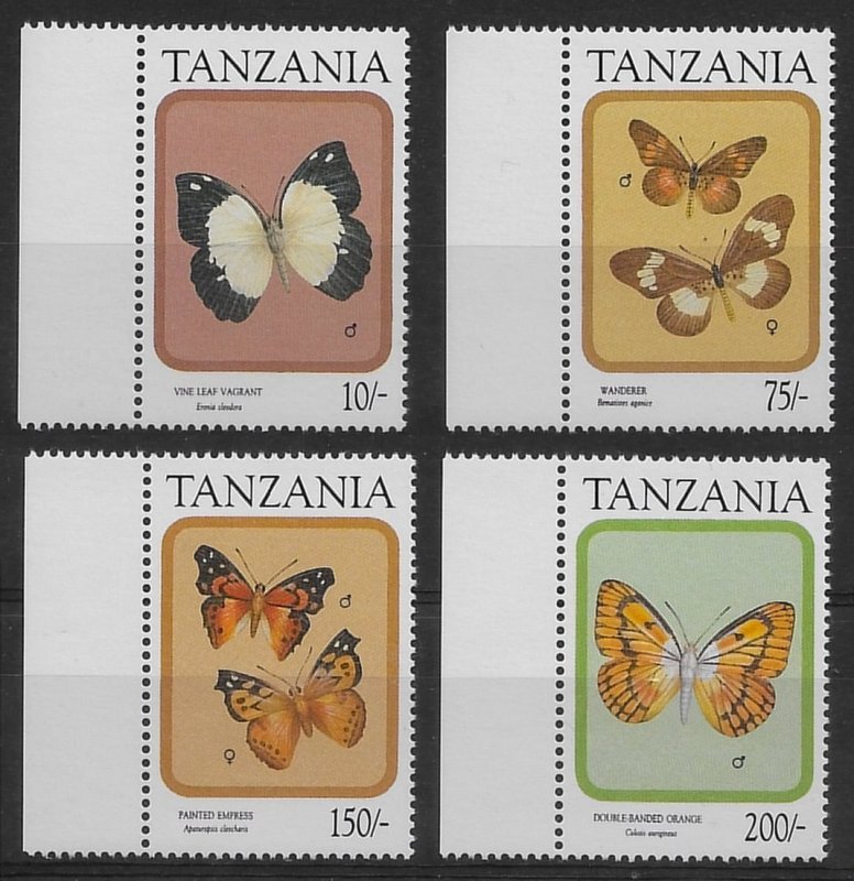 Tanzania #727 / 733  Butterflies, Partial set  1991  MNH