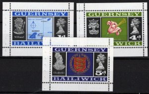 ZAYIX Guernsey 13a, 14a, 28a MNH Bklt Pane of 1 Maps Flowers  021423S92