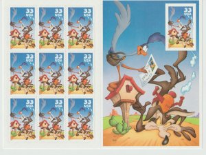 U.S.  Scott# 3392 2000 Road Runner & Wily E. Coyote MNH S/S IMP