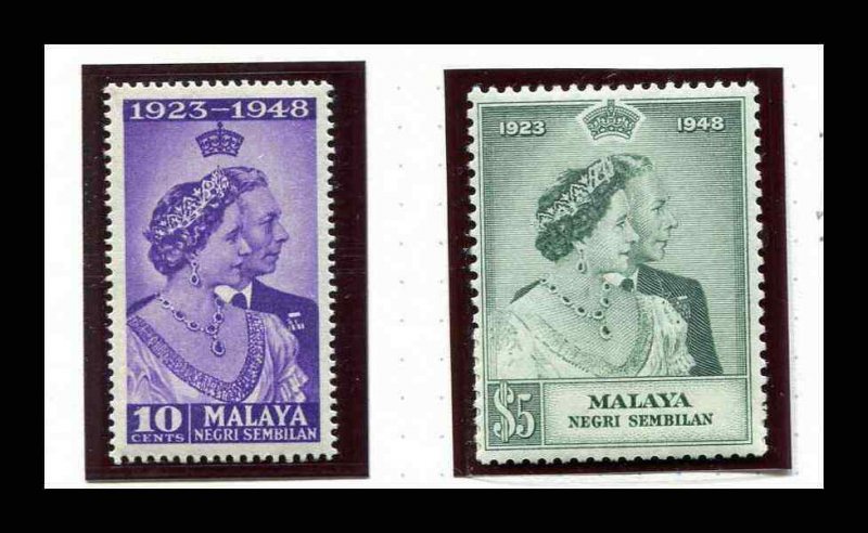 Malya Negri Sembilan 36 - 37 Silver Wedding MNH  Mint Never Hinged