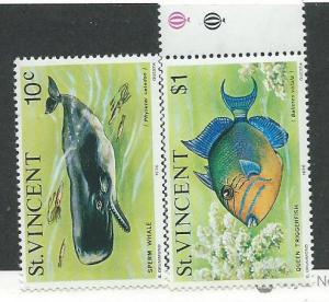 ST.Vincent #410 & 422 Fish (MNH) CV$1.75