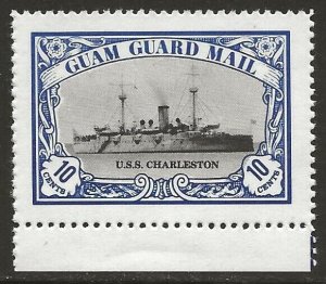 Guam Guard Mail 1978 Local Post U.S.S. Charleston Ship VF-NH, dull gum