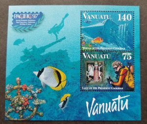 Vanuatu International Stamp Expo 1997 Marine Diving Horse Fish MS MNH PACIFIC 97